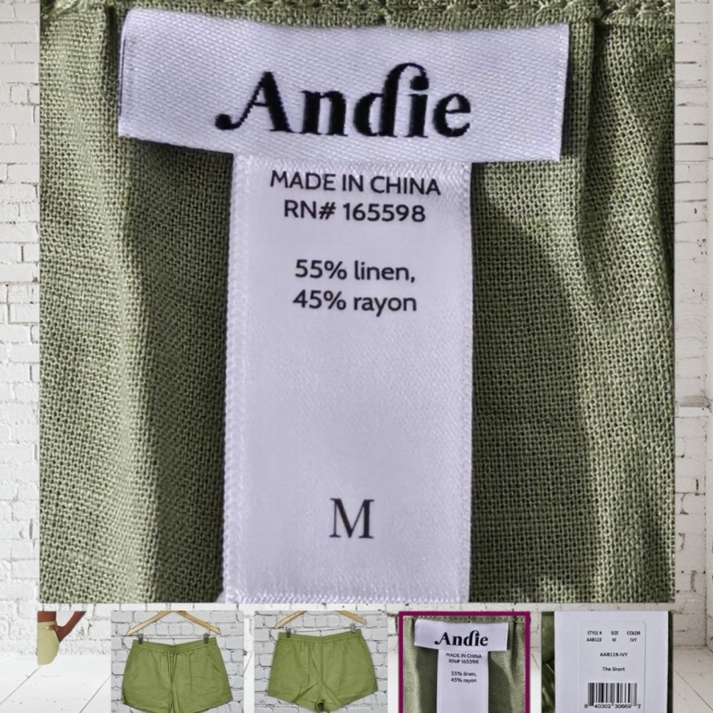 Andie Linen Shorts NWT White, Ivy, Sunset Resort Style Medium & Large - Picture 5 of 7